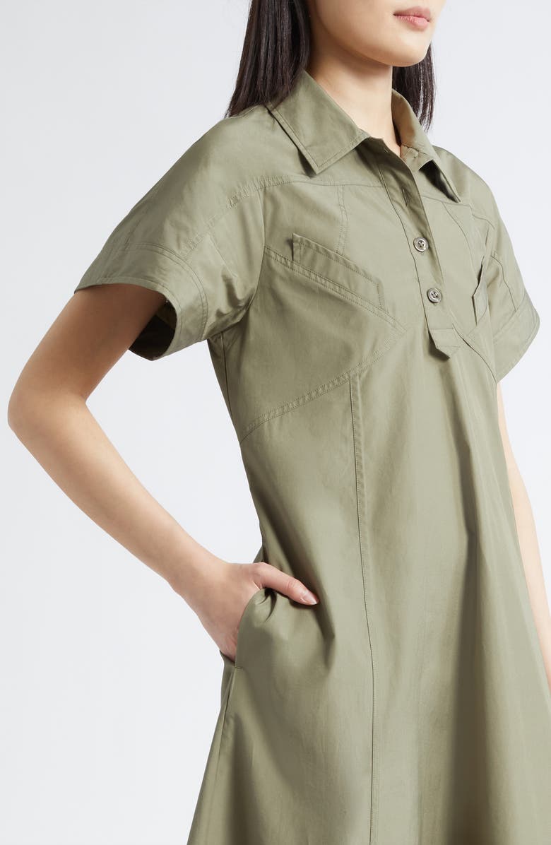 3.1 Phillip Lim Trapeze Cotton Poplin Shirtdress, Alternate, color, Burnt Olive