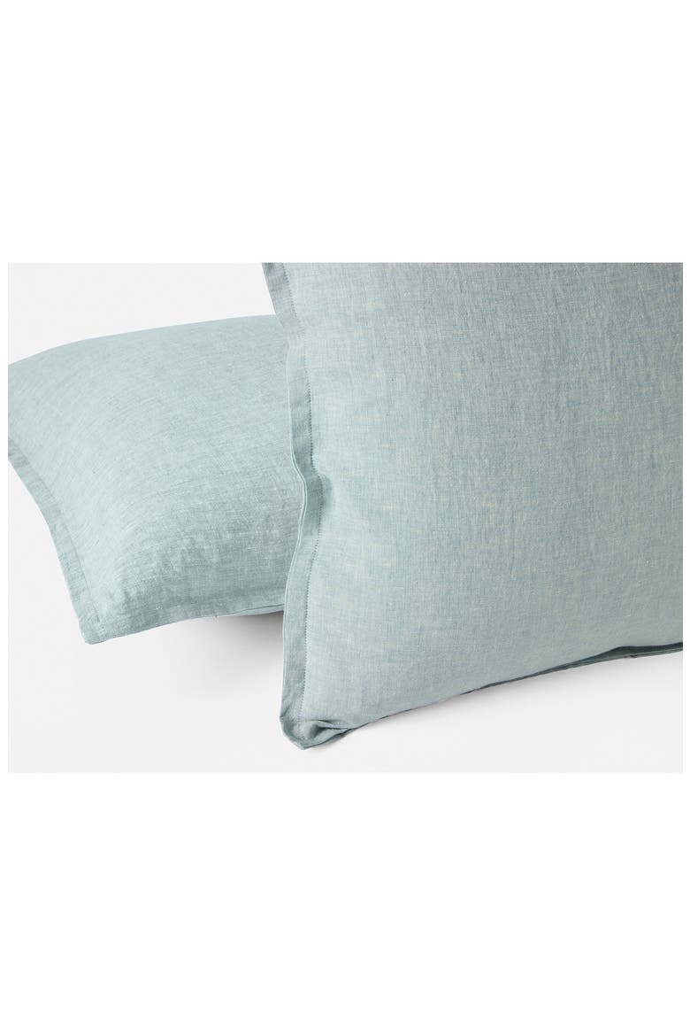 Relaxed Organic Linen Pillow Sham Cover, Alternate, color, PACIFIC BLUE CHAMBRAY