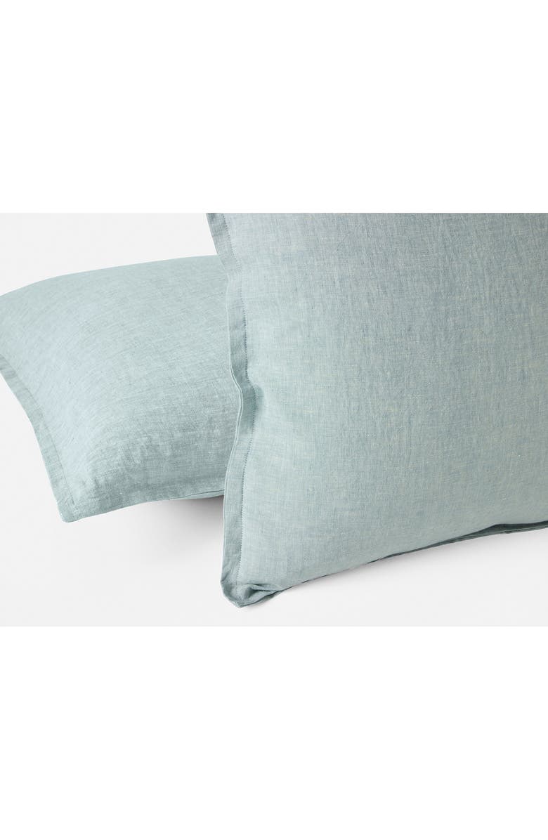 Coyuchi Relaxed Organic Linen Pillow Sham Cover, Alternate, color, Pacific Blue Chambray