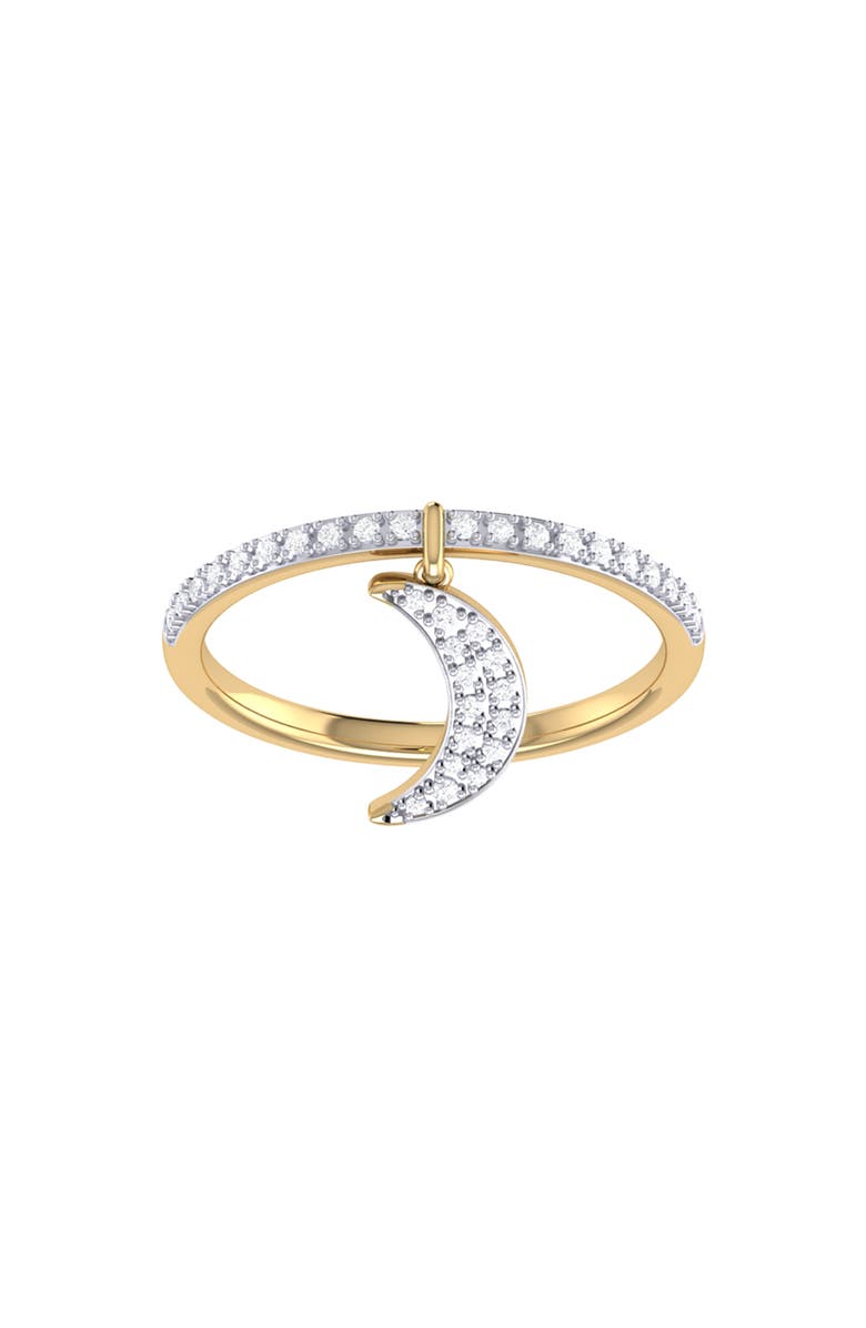 LuvMyJewelry Moonlit Diamond Charm Ring, Alternate, color, 14Kt Gold Vermeil On Sterling