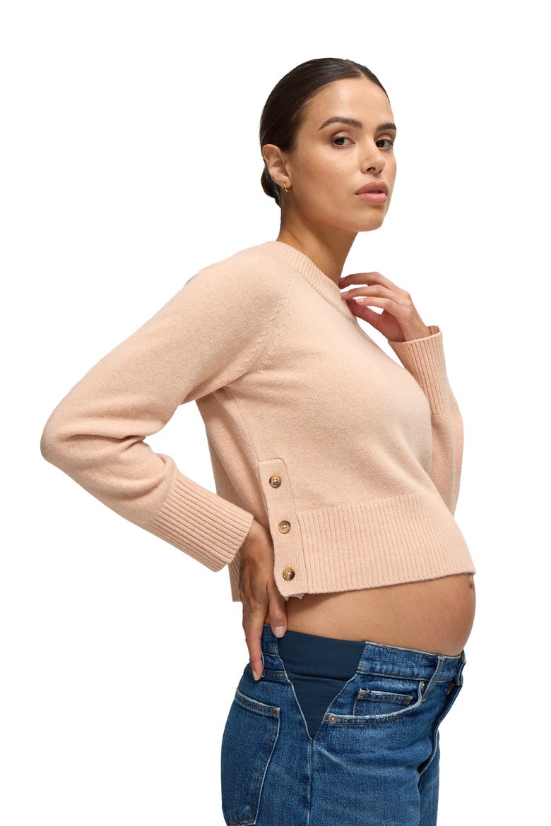 Mock Neck Maternity Sweater, Alternate, color, Pink