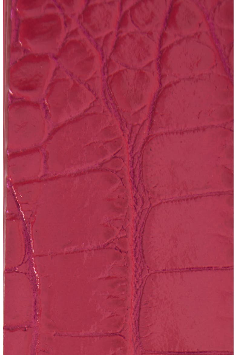 T Icon Reversible Croc Embossed Patent Leather Belt, Alternate, color, ROSE RED