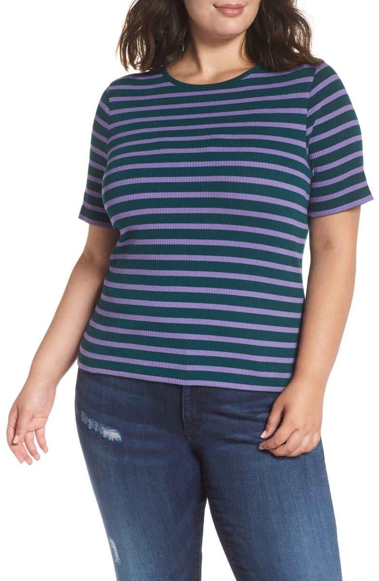 BP. Stripe Ribbed Tee, Alternate, color, 