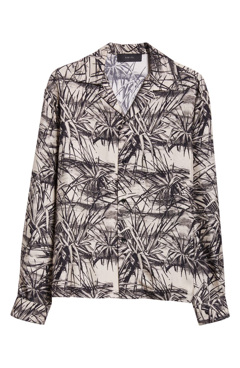 AMIRI Tropical Print Silk Bowling Shirt, Alternate, color,