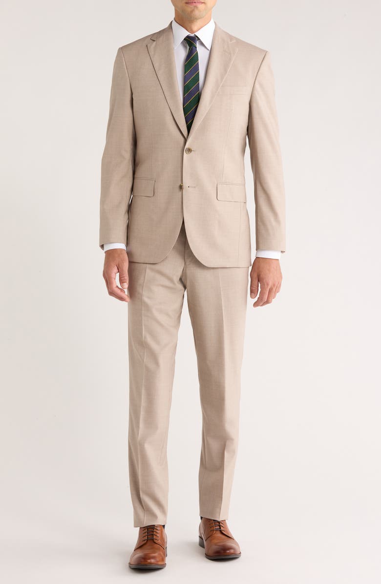 Jack Victor Napoli Beige Classic Fit Wool Suit, Main, color, Light Beige