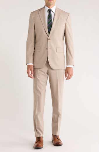 Jack Victor Napoli Beige Classic Fit Wool Suit