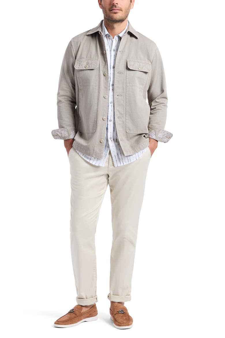 Guston Woven Cotton Shirt Jacket, Alternate, color, CEMENT