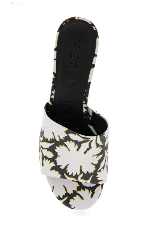 Shop Aerosoles Como Slide Sandal In White/black Faux Leather