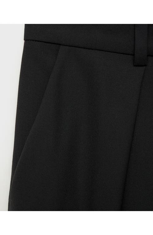 Mango Pleat Front Straight Leg Pants In Charcoal