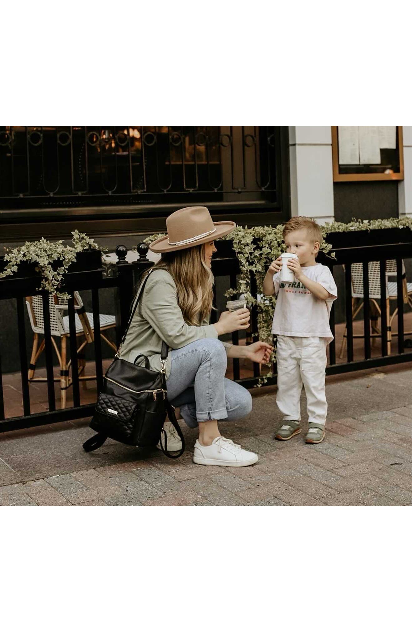 Luli Bebé Petit Monaco Faux Leather Diaper Bag, Alternate, color, Ebony Black