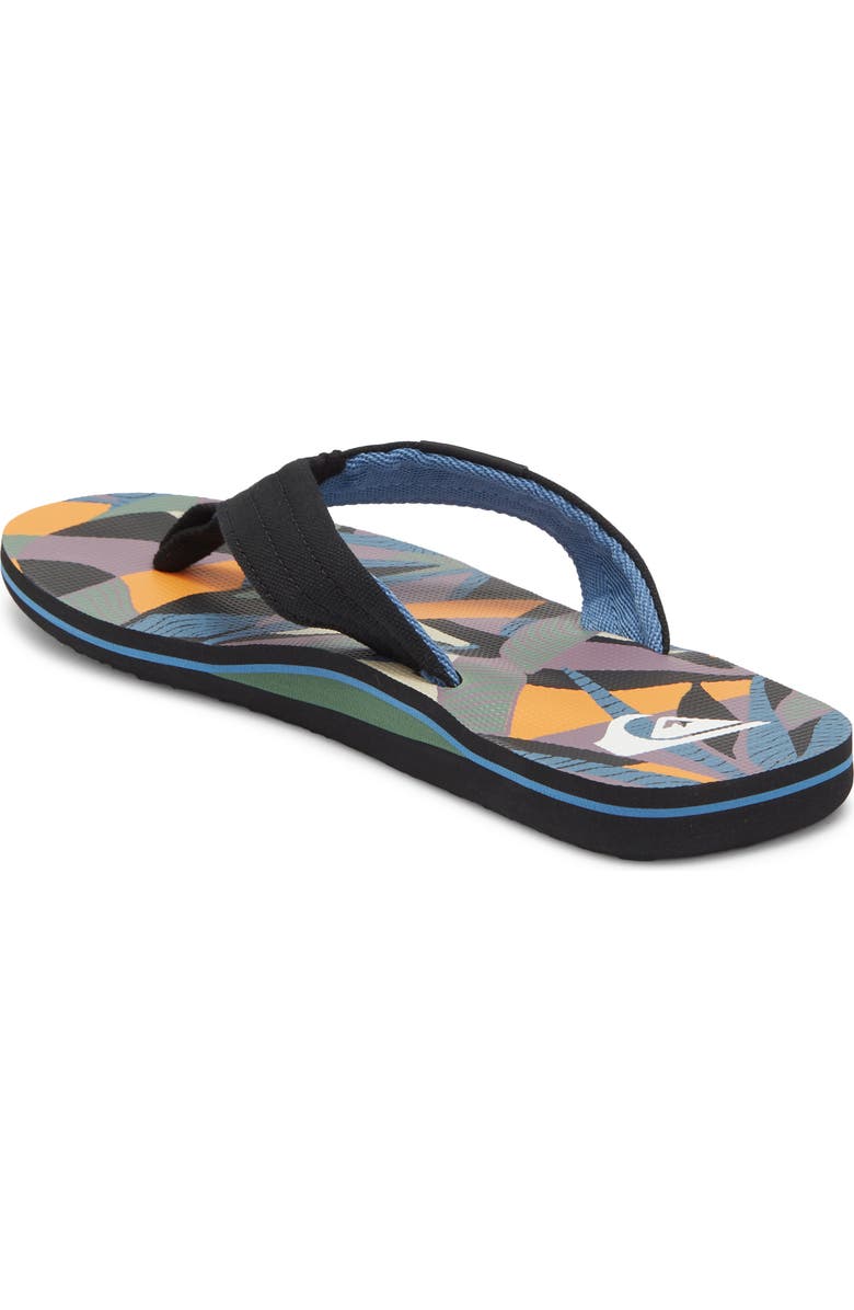 Quiksilver Molokai Layback II Flip Flop, Alternate, color, Black/ Orange/ Green