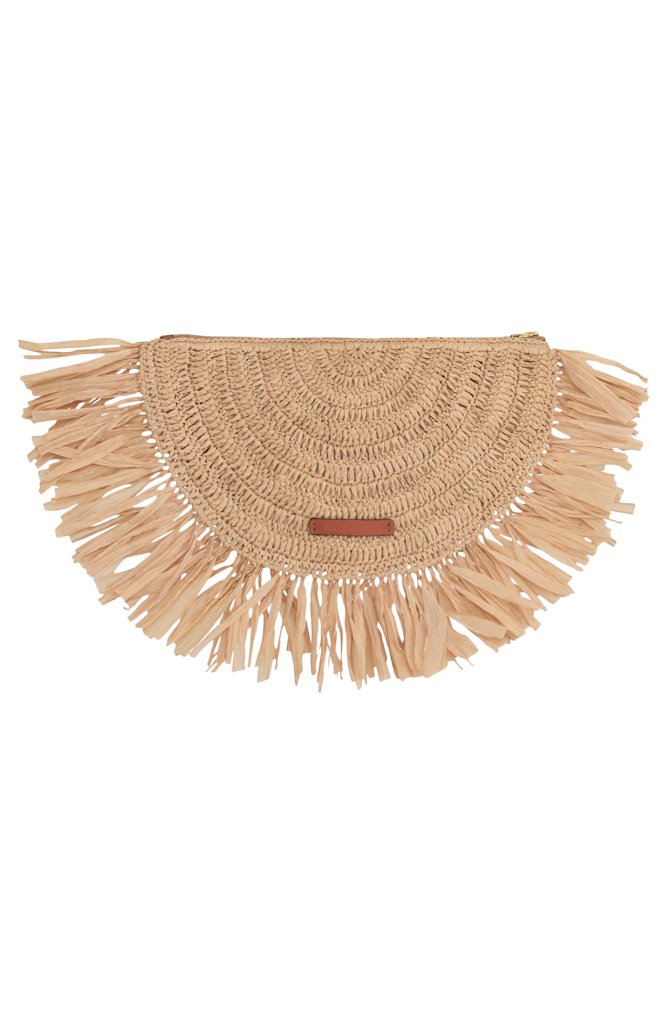 Lucia Fringe Clutch, Alternate, color, NATURAL