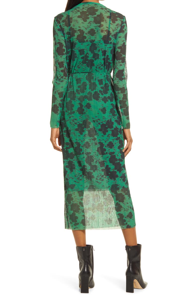 & Other Stories Abstract Floral Long Sleeve Mesh Midi Dress, Alternate, color, 