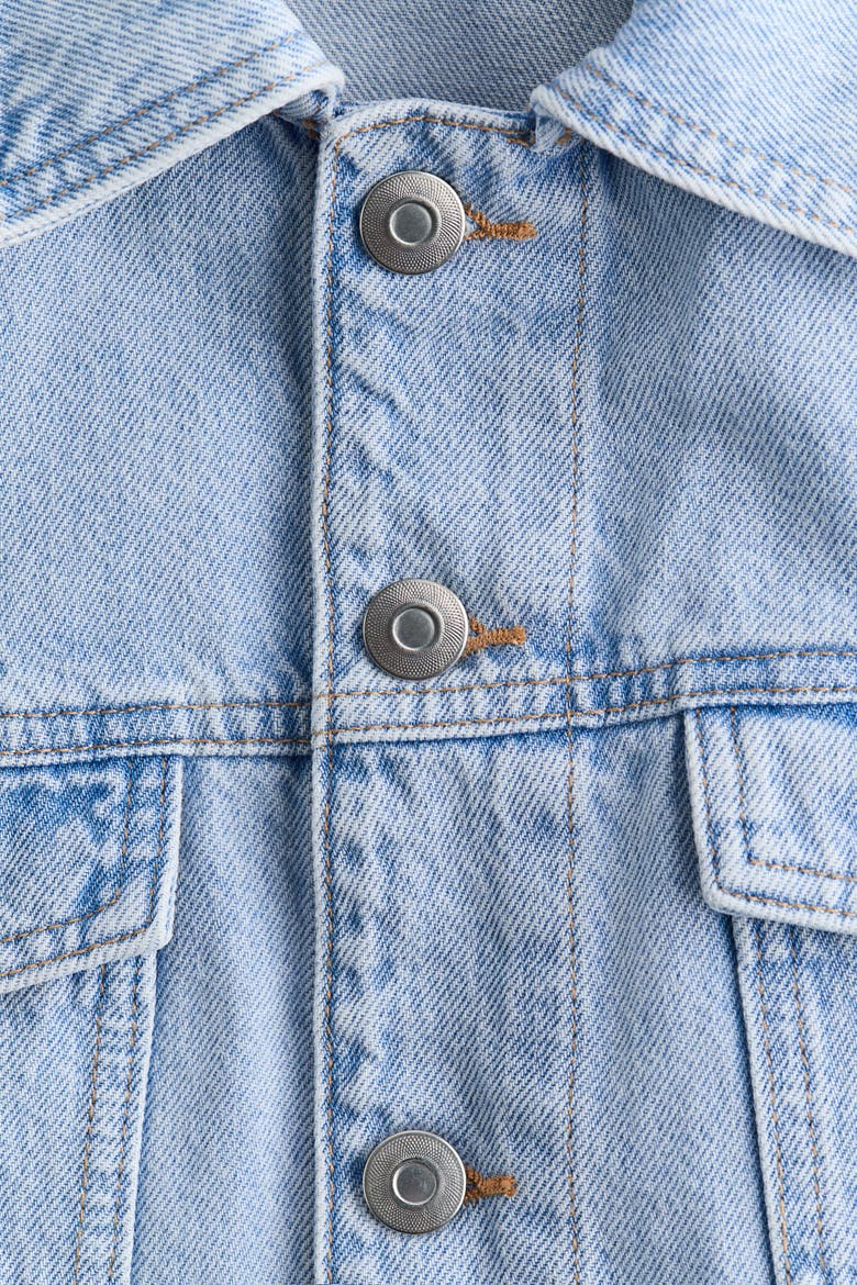Embroidery-detail Denim Jacket, Alternate, color, Light denim blue