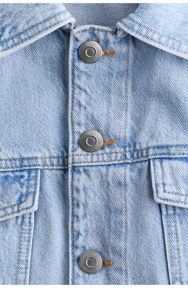 H&M Embroidery-detail Denim Jacket, Alternate, color, Light Denim Blue