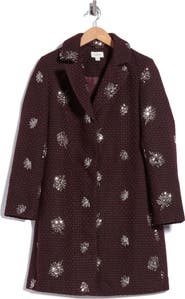 CeCe Sequin Embellished Coat