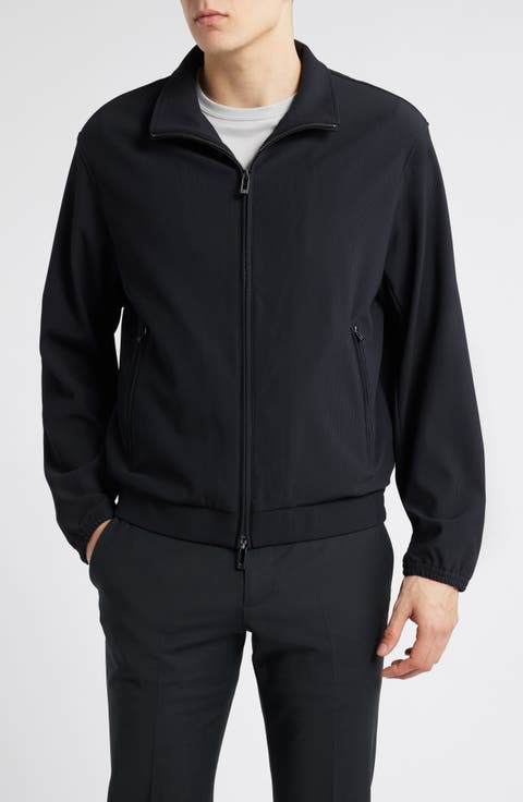 Shop Giorgio Armani Long Wool Zip-Up Jacket | Saks Fifth Avenue