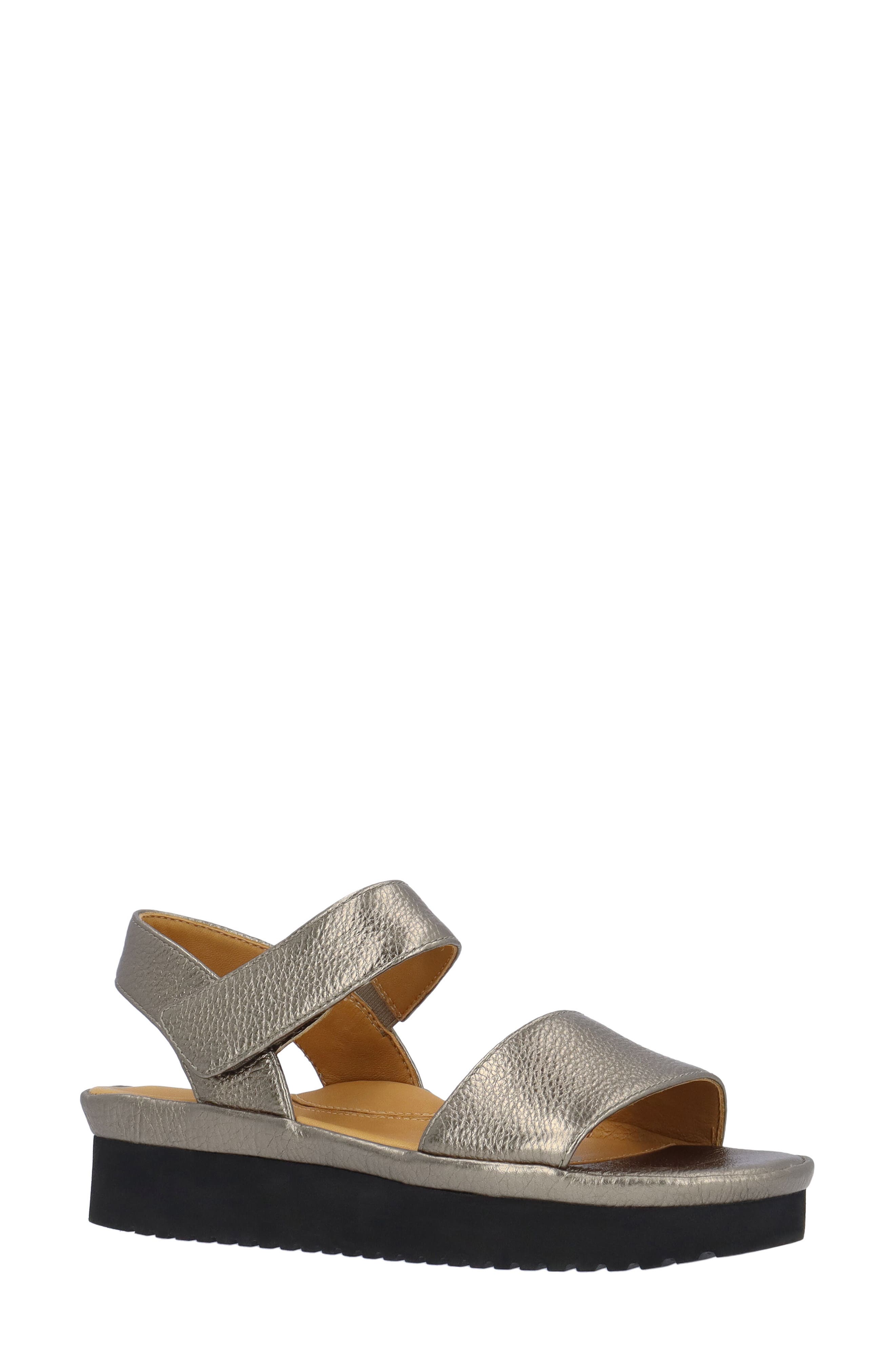 L'Amour des Pieds Abrilla Ankle Strap Sandal, Main, color, Hematite