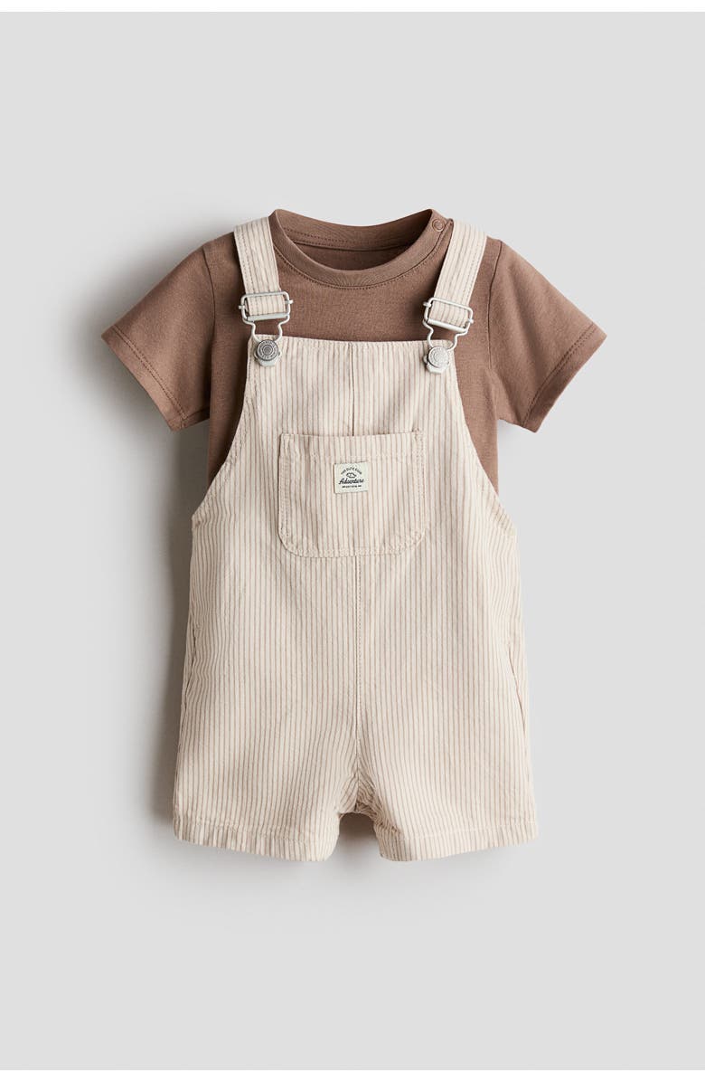 H&M 2-piece overall shorts and t-shirt set, Main, color, 
