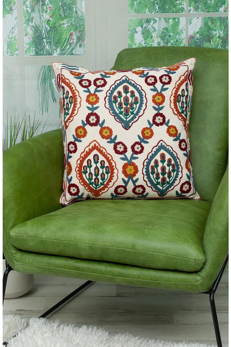 Florina Tapestry Throw Pillow, Alternate, color, BEIGE