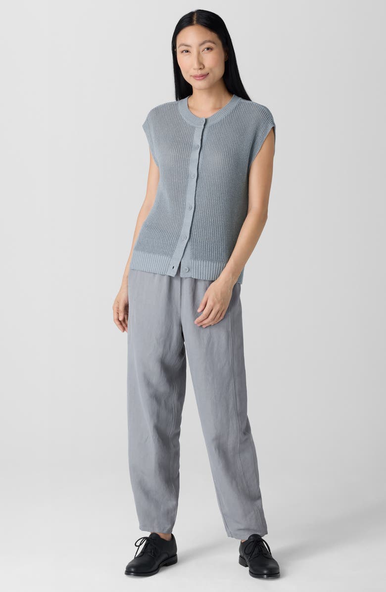 Eileen Fisher Organic Linen & Organic Cotton Sweater Vest, Alternate, color, Greystone