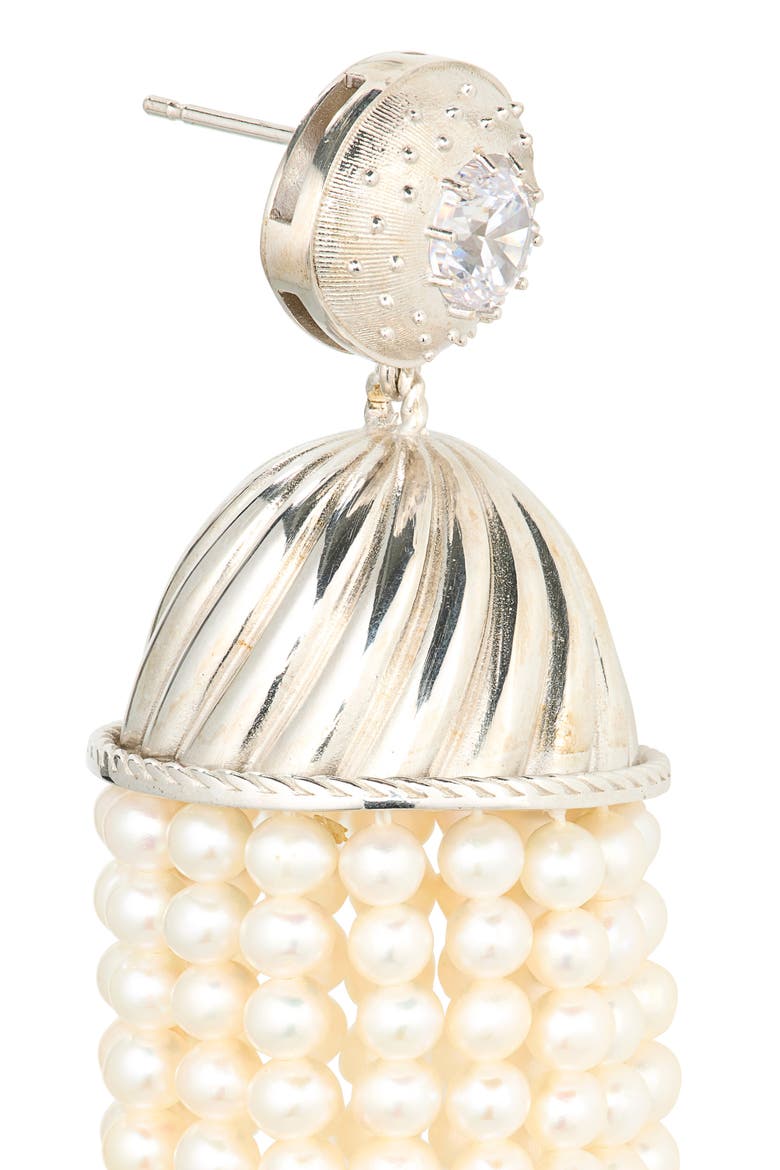 Giant Freshwater Pearl Drop Earring, Alternate, color, WHITE