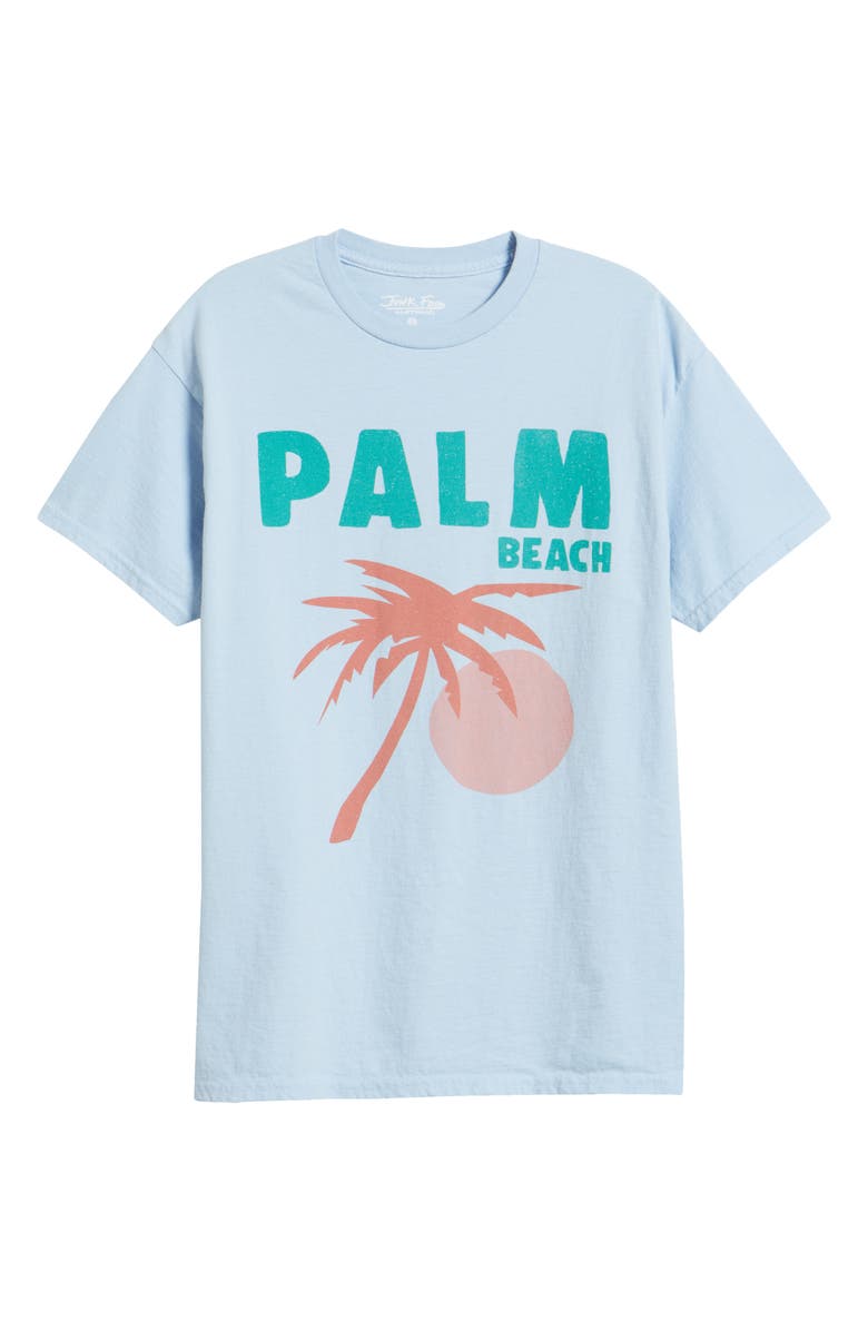 Junk Food Palm Beach Cotton Graphic T-Shirt, Alternate, color, Light Blue