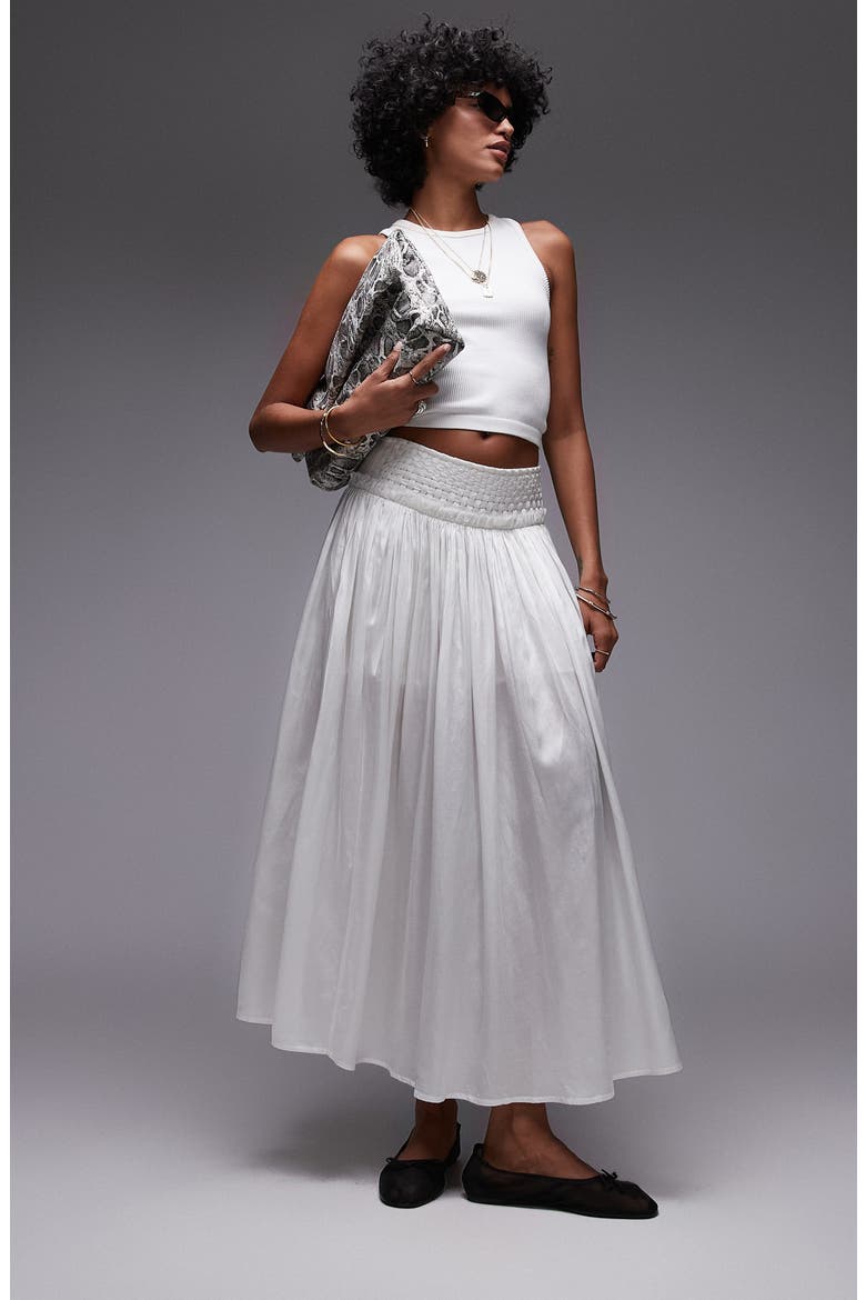 Crinkle Maxi Skirt, Alternate, color, IVORY