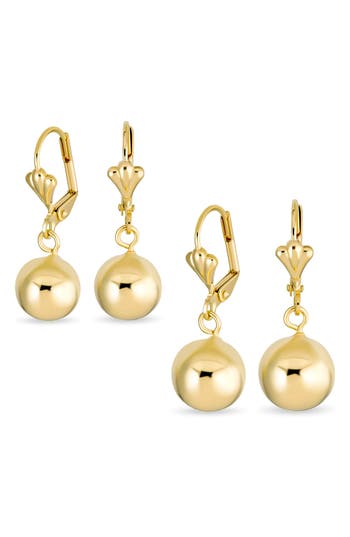 Bling Jewelry Classic Elegant Simple Round Drop Earrings In Gold