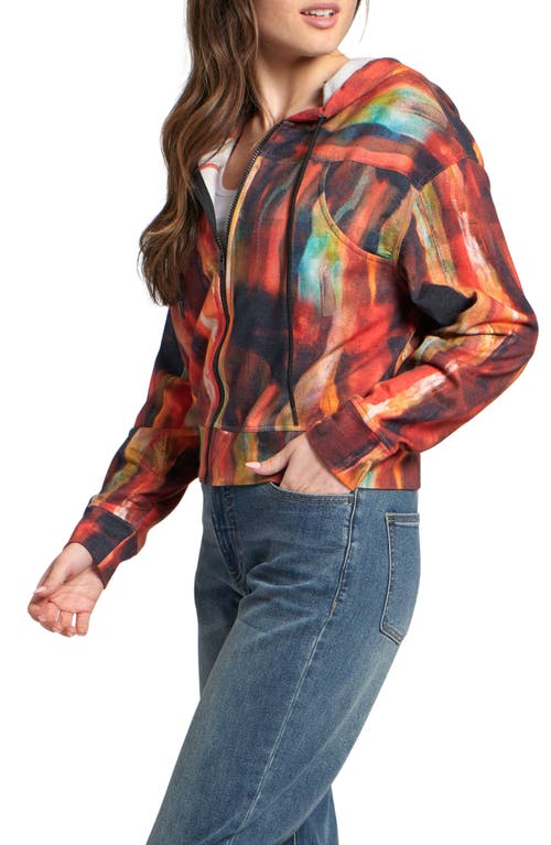 Apny Abstract Print Cotton Hoodie In Multi