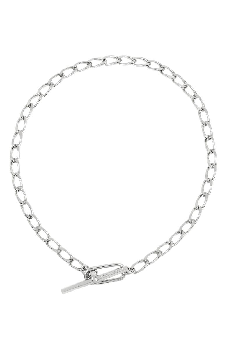 AllSaints Short Toggle Chain Necklace, Main, color,