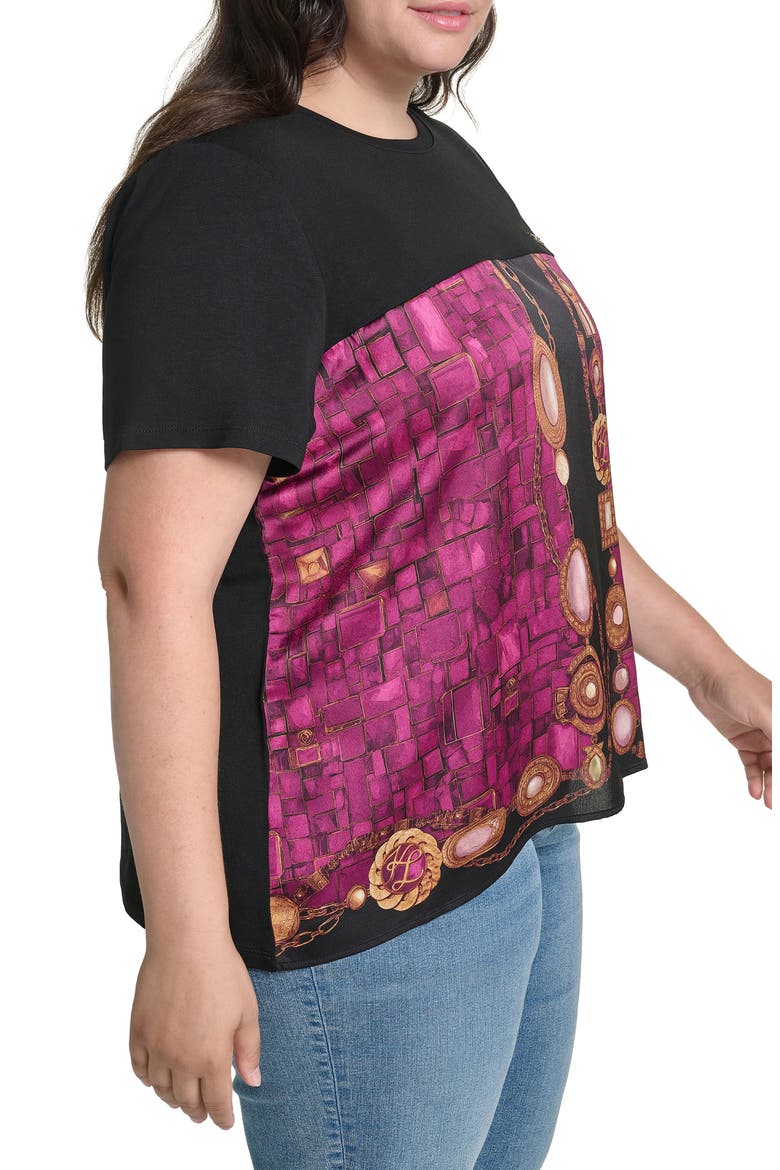 Placed Print Top, Alternate, color, CHERRY LACQUER COMBO