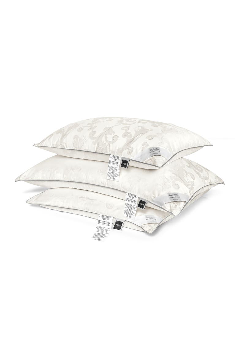 Infinity Mulberry silk pillow, Alternate, color, White
