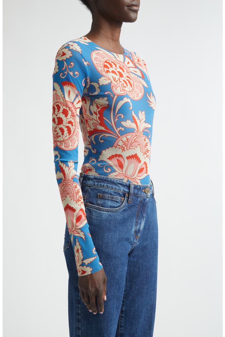 Paisley Print Mesh Top, Alternate, color, PRINT ON PALE BLUE BASE