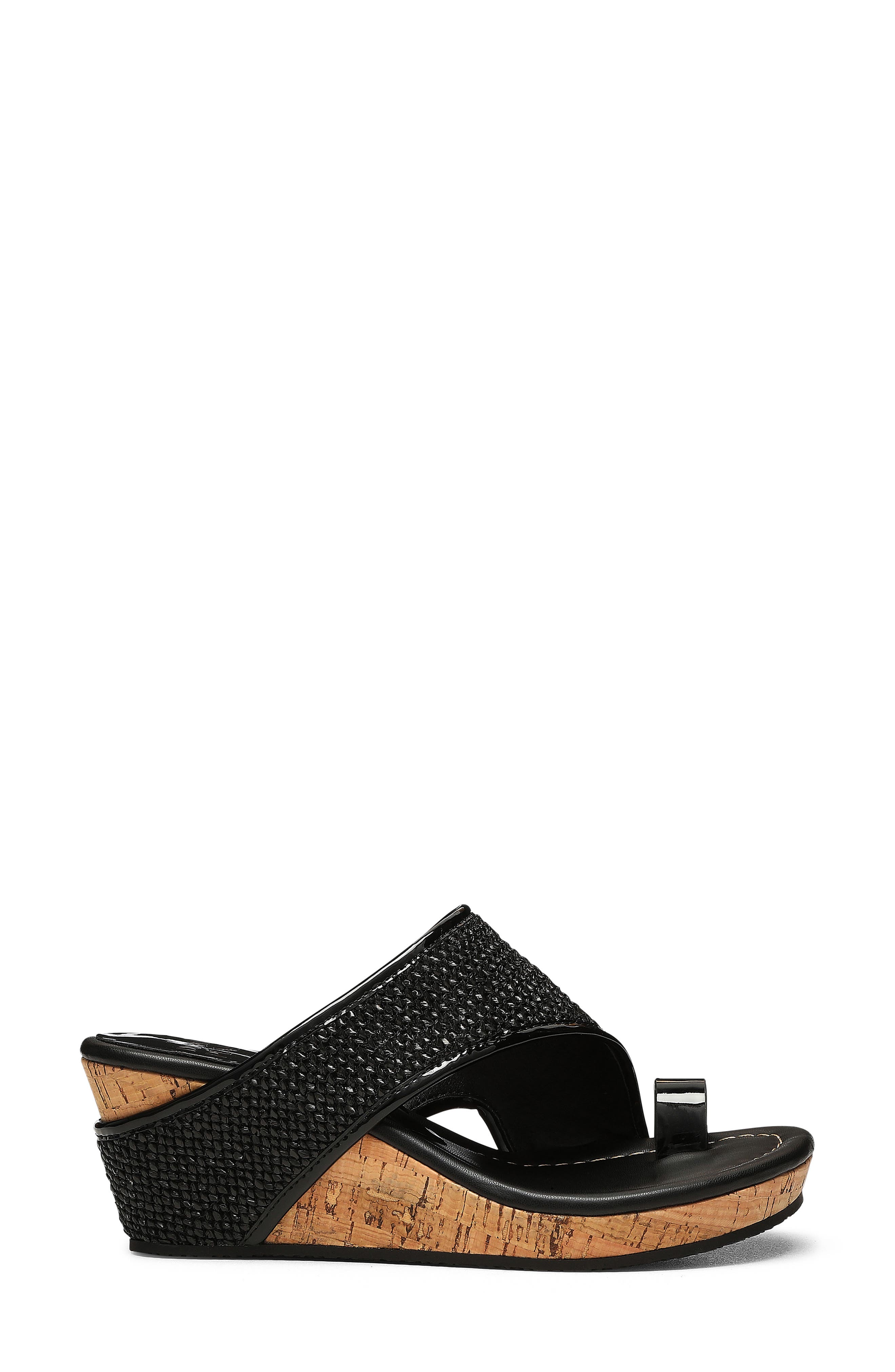 Donald Pliner Platform Wedge Sandal, Alternate, color, Black