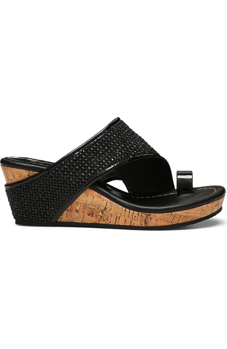 Donald Pliner Platform Wedge Sandal, Alternate, color, Black