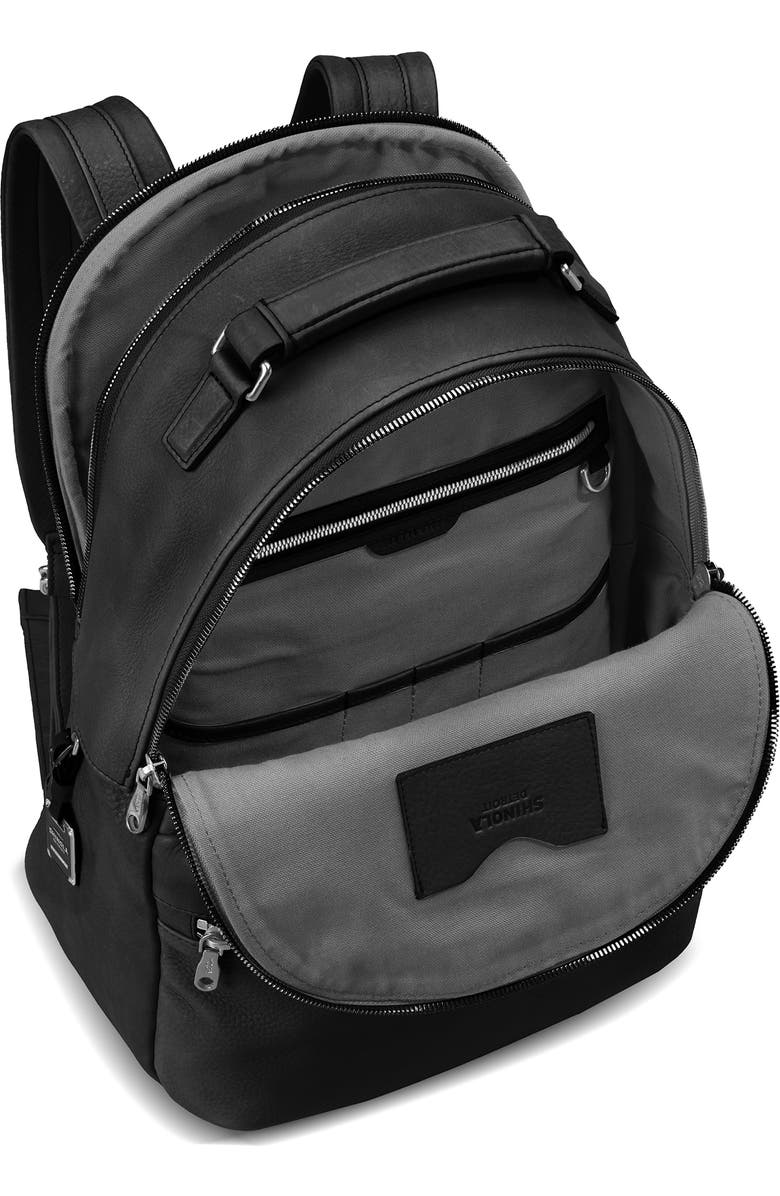 Shinola Runwell Leather Backpack, Alternate, color, Black
