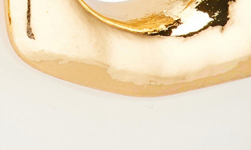Cara Geo Stone Square Hoop Earrings In Gold