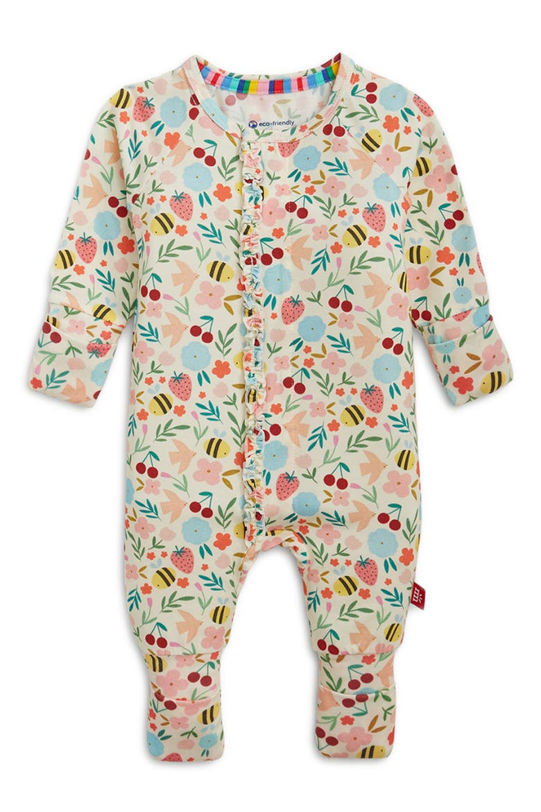 Honey Blossom Magnetic Convertible Footie, Alternate, color, HONEY