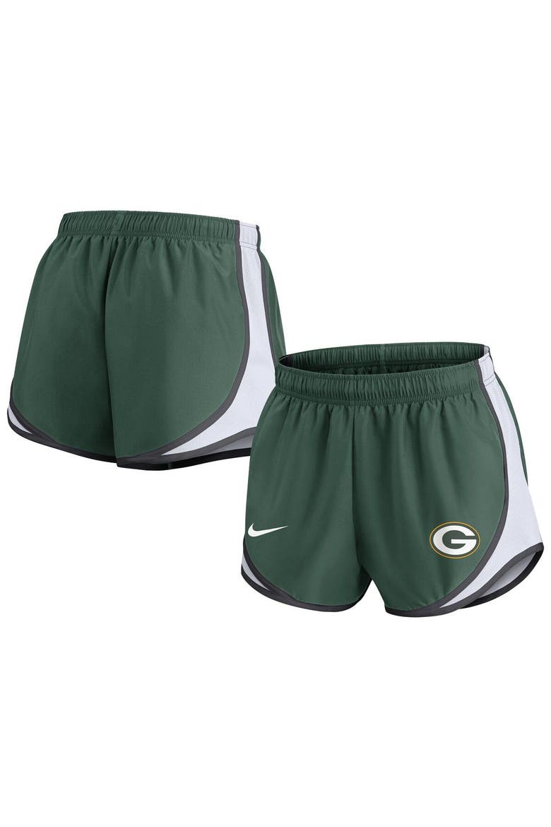 Women's Nike Green Green Bay Packers Plus Size Tempo Shorts, Main, color, Green