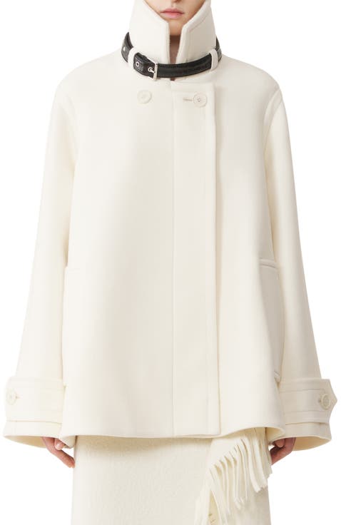Short Wool Coat With Stand-Up Collar