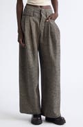 R13 Triple Pleat Linen & Wool Wide Leg Pants