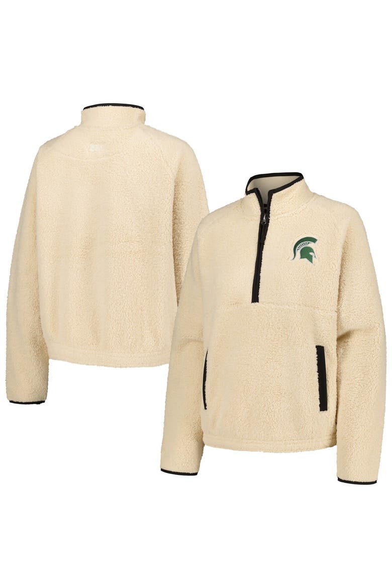 Women's Natural Michigan State Spartans Everest Half-Zip Sweatshirt, Main, color, Natural