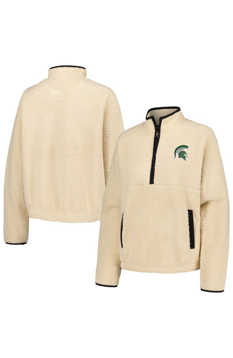 BOXERCRAFT Women's Natural Michigan State Spartans Everest Half-Zip Sweatshirt, Main, color, Natural