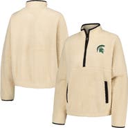 BOXERCRAFT Women's Natural Michigan State Spartans Everest Half-Zip Sweatshirt