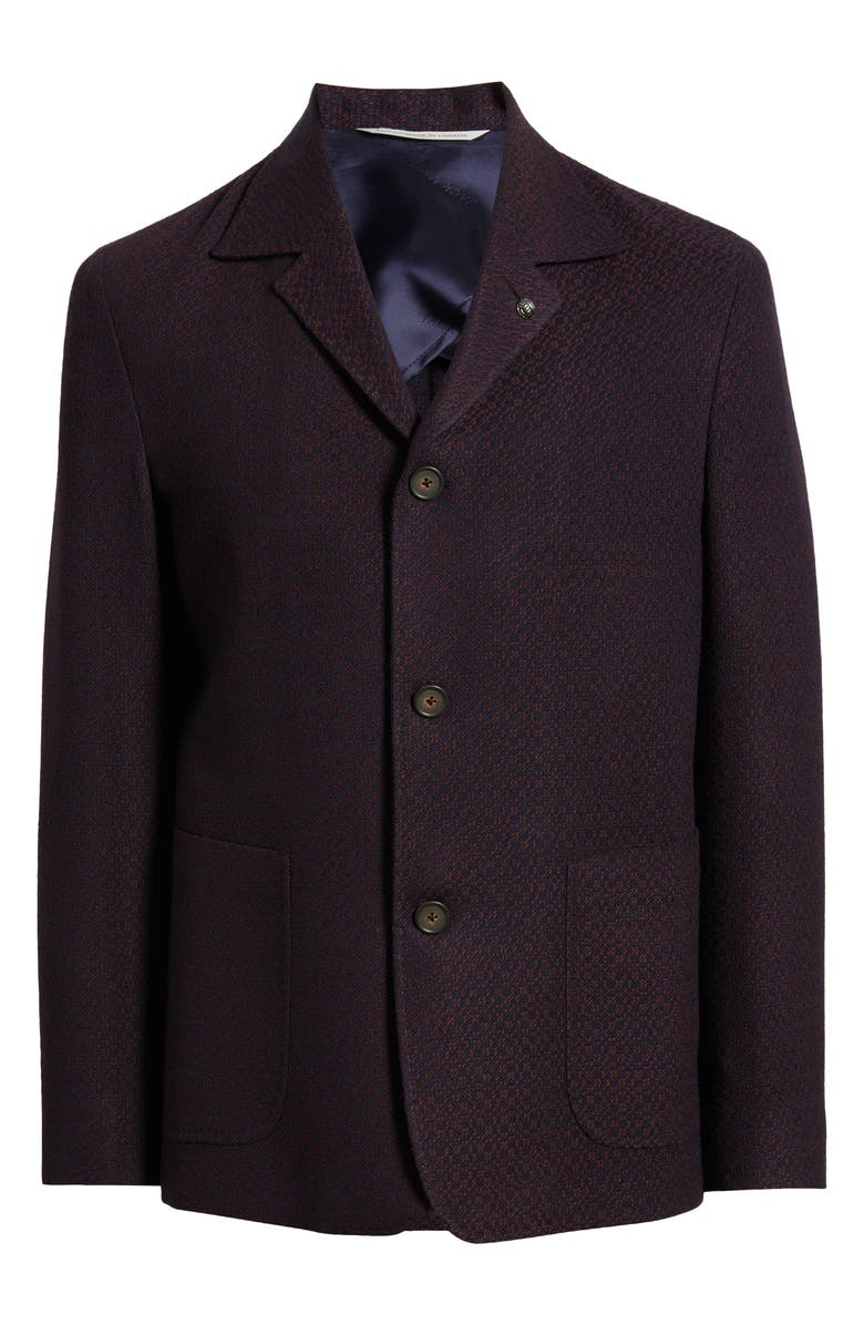 Jack Victor Quest Knit Ready Burgundy Wool Jacket, Main, color, 
