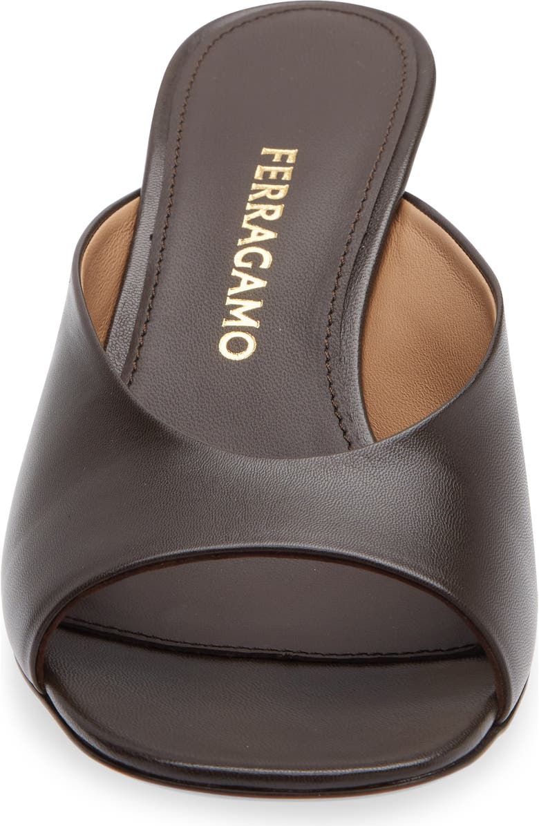 FERRAGAMO Igea S-Shaped Kitten Heel Sandal, Alternate, color, Brown