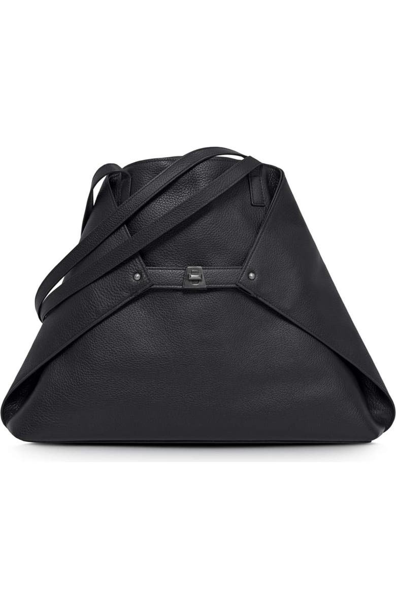 Akris 'Ai Medium Shoulder Tote' Leather Shoulder Tote, Main, color, Black