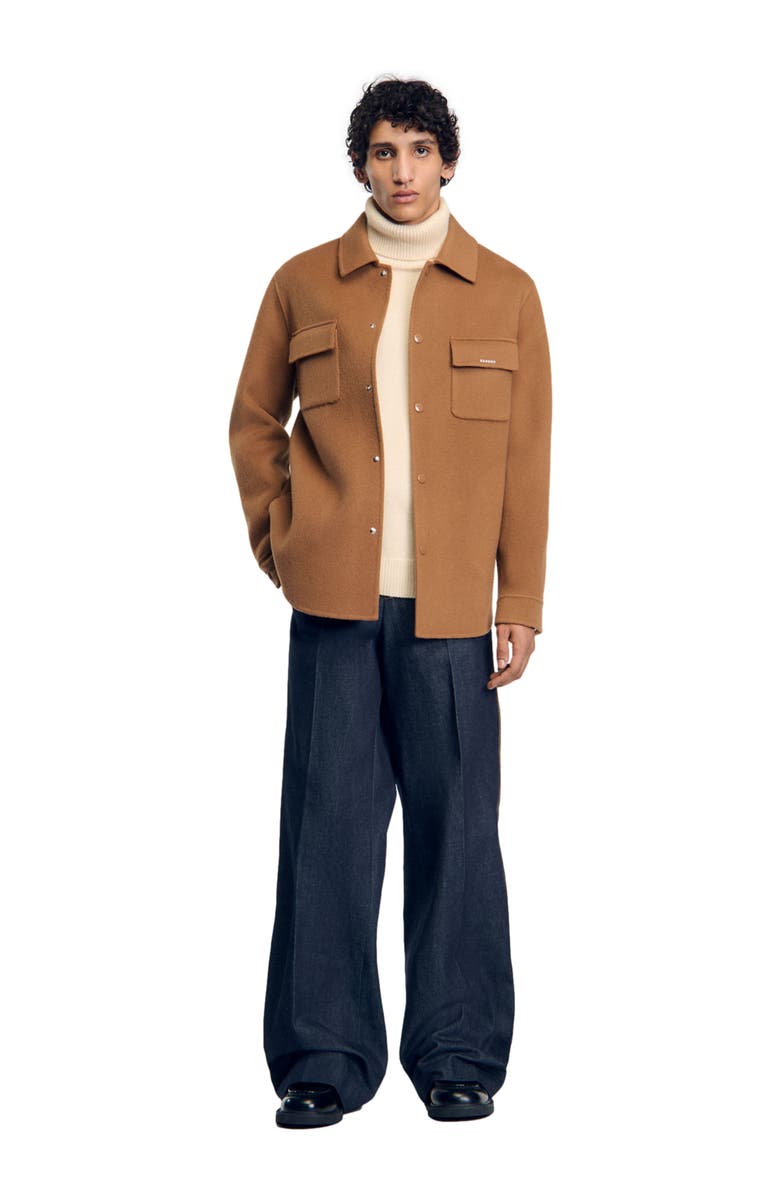 SANDRO Double-faced overshirt, Alternate, color, 