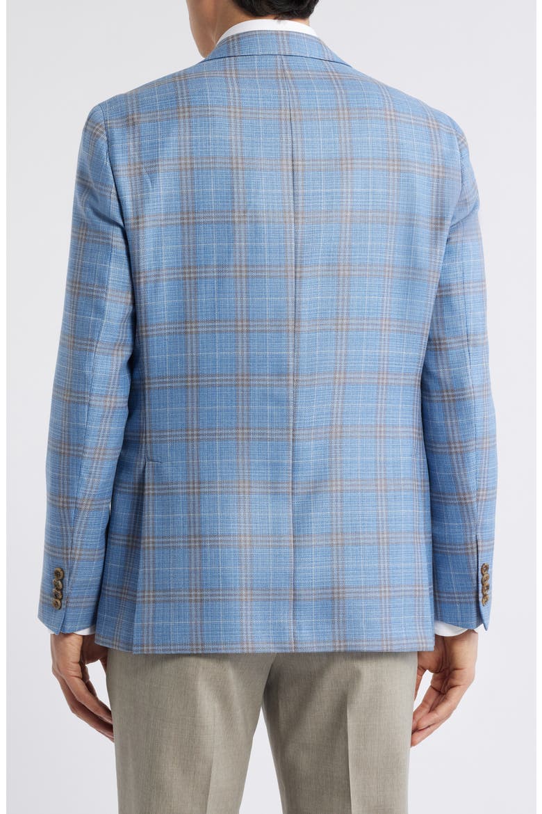 Midland Contemporary Fit Plaid Slub Wool Sport Coat, Alternate, color, LIGHT BLUE